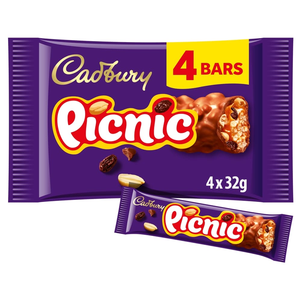 Cadbury Picnic Chocolate Bars 4 Pack