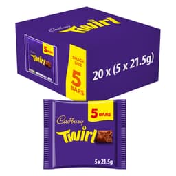 Cadbury Twirl Milk Chocolate Bar 5 Pack 107.5g