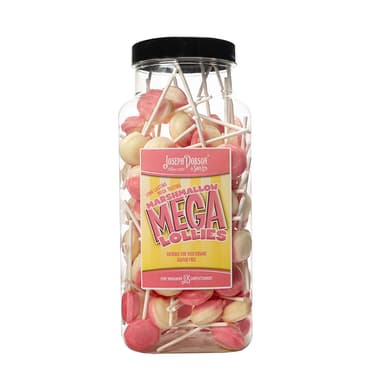 Dobsons Marshmallow Mega Lollies - 1 x 1.9kg Jar (90 Lollipops)