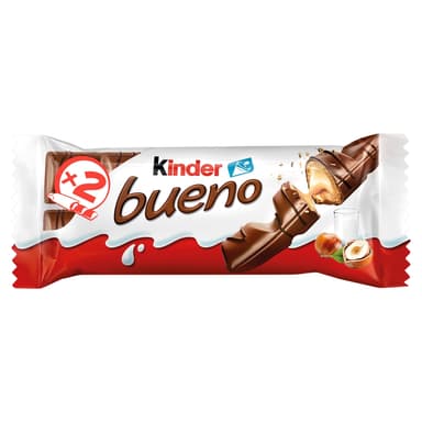 Kinder Bueno Milk Chocolate and Hazelnut Twin Bars Single Pack - 30 x 43g Bars