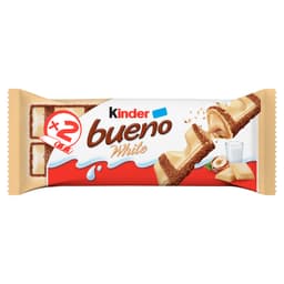 Kinder Bueno White Chocolate & Hazelnut Wafer Biscuit Snack Bar 39g