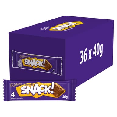 Cadbury Snack Shortcake Chocolate Biscuit - 36 x 40g Packs