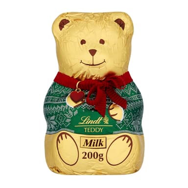 Lindt Teddy Christmas Milk Chocolate - 1 x 200g Figure