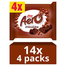 Aero Bubbly Milk Chocolate Bar 4 Pack Multipack 108g