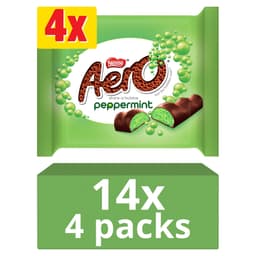 Aero Bubbly Peppermint Chocolate Bar 4 Pack Multipack 108g