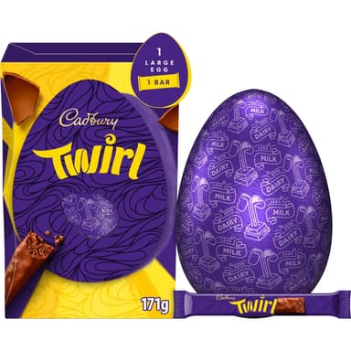 Cadbury Twirl Chocolate Easter Egg - 1 x 171g Box