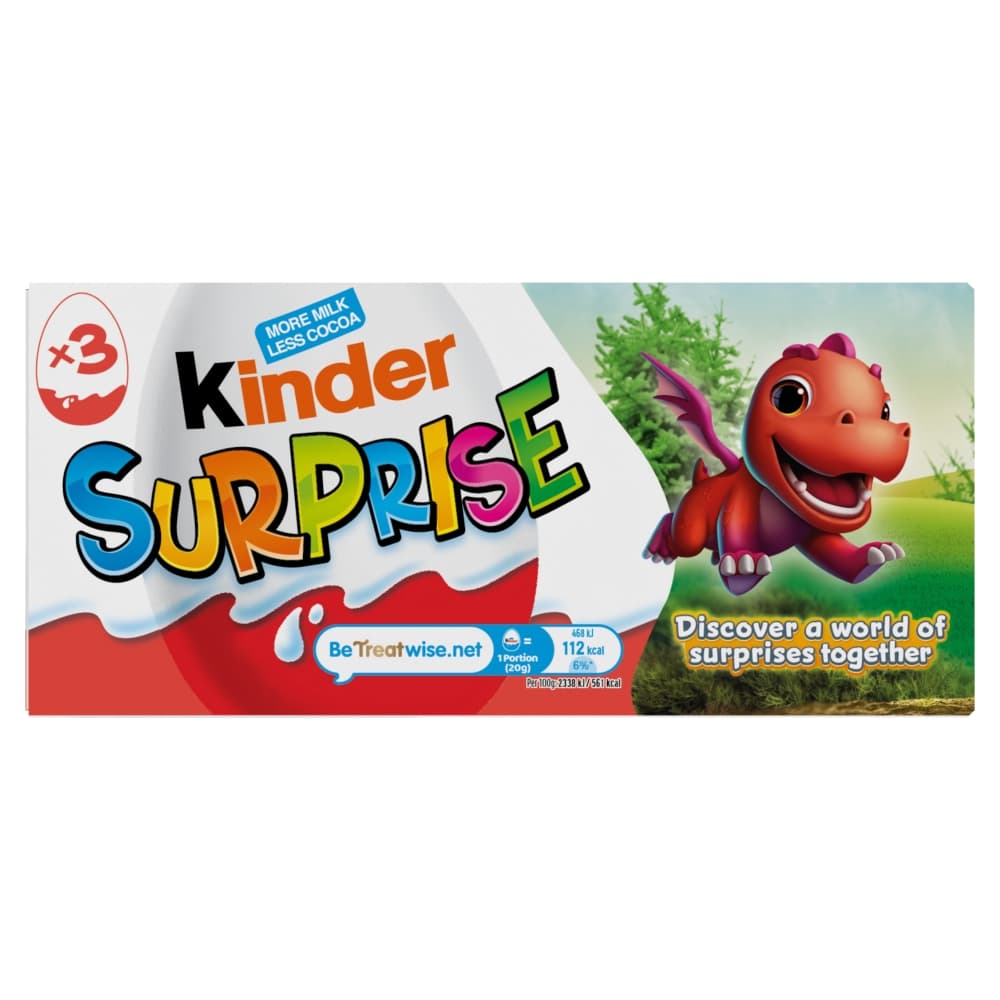 Kinder Surprise Milk Chocolate Eggs With Toy Multipack 60g