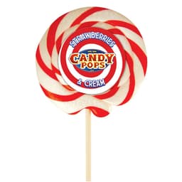 Candy Pops Large Strawberry & Cream Wheel Lollies 75g