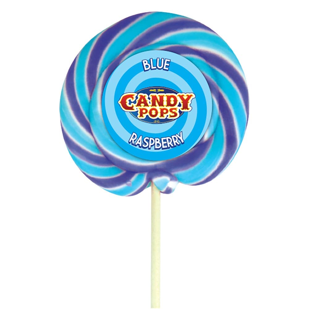 Candy Pops Large Blue Raspberry Wheel Lollies 75g