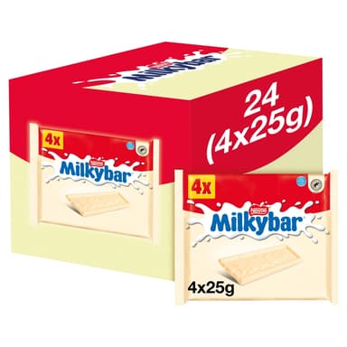 Milkybar White Chocolate Medium Bars 25g 4 Pack