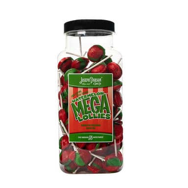 Dobsons Watermelon Mega Lollies - 1 x 1.9kg Jar (90 Lollipops)