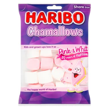 Haribo Chamallows Pink & White Mallows - 12 x 140g Share Bags