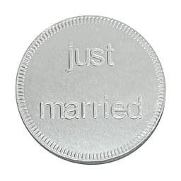 Silver 'Just Married' Milk Chocolate Coins