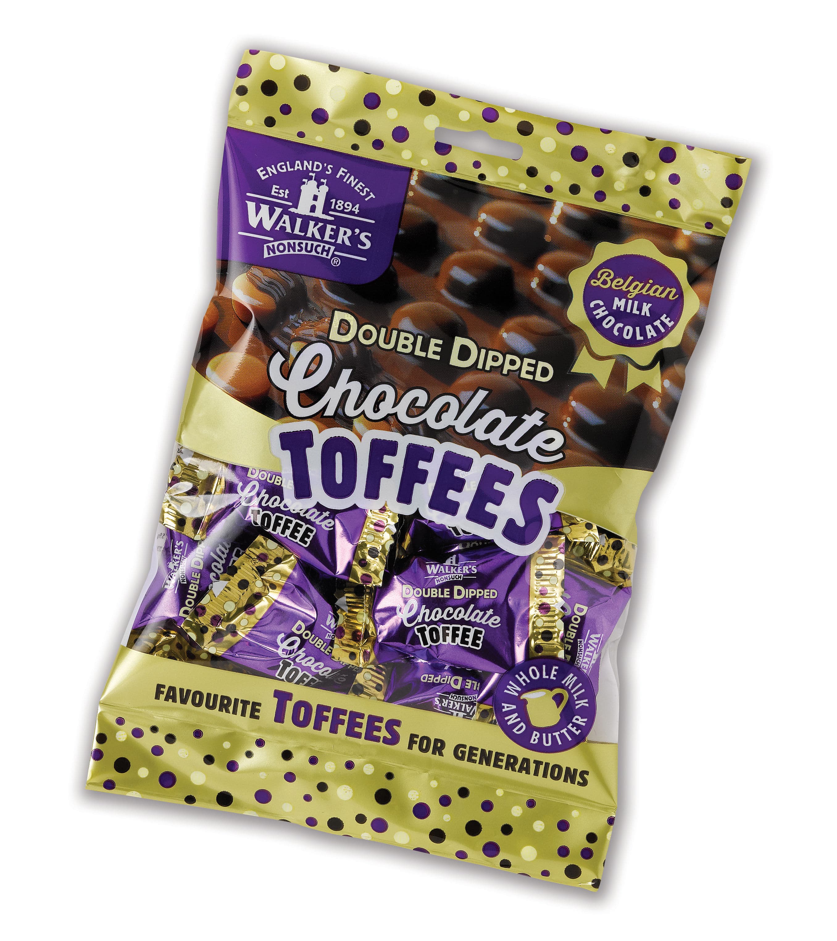 Walker's Nonsuch Double Dipped Chocolate Toffees 135g