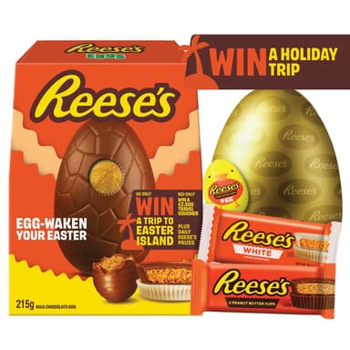 Reese's Milk Chocolate Hollow Egg with Peanut Butter Cups and Creme Egg - 1 x 215g Box