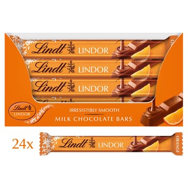 Lindt Lindor Orange Milk Chocolate - 24 x 38g Bars