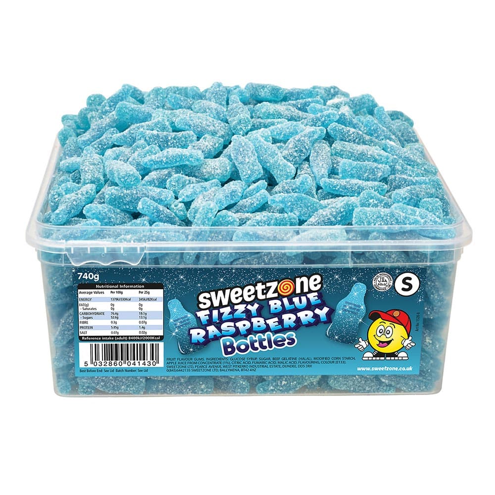 Sweetzone Fizzy Blue Raspberry Bottles 1p Tub
