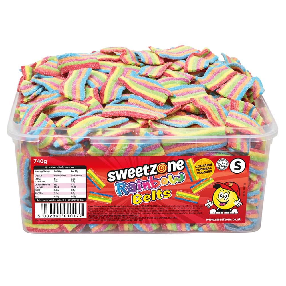 Sweetzone Rainbow Belts 1p Tub
