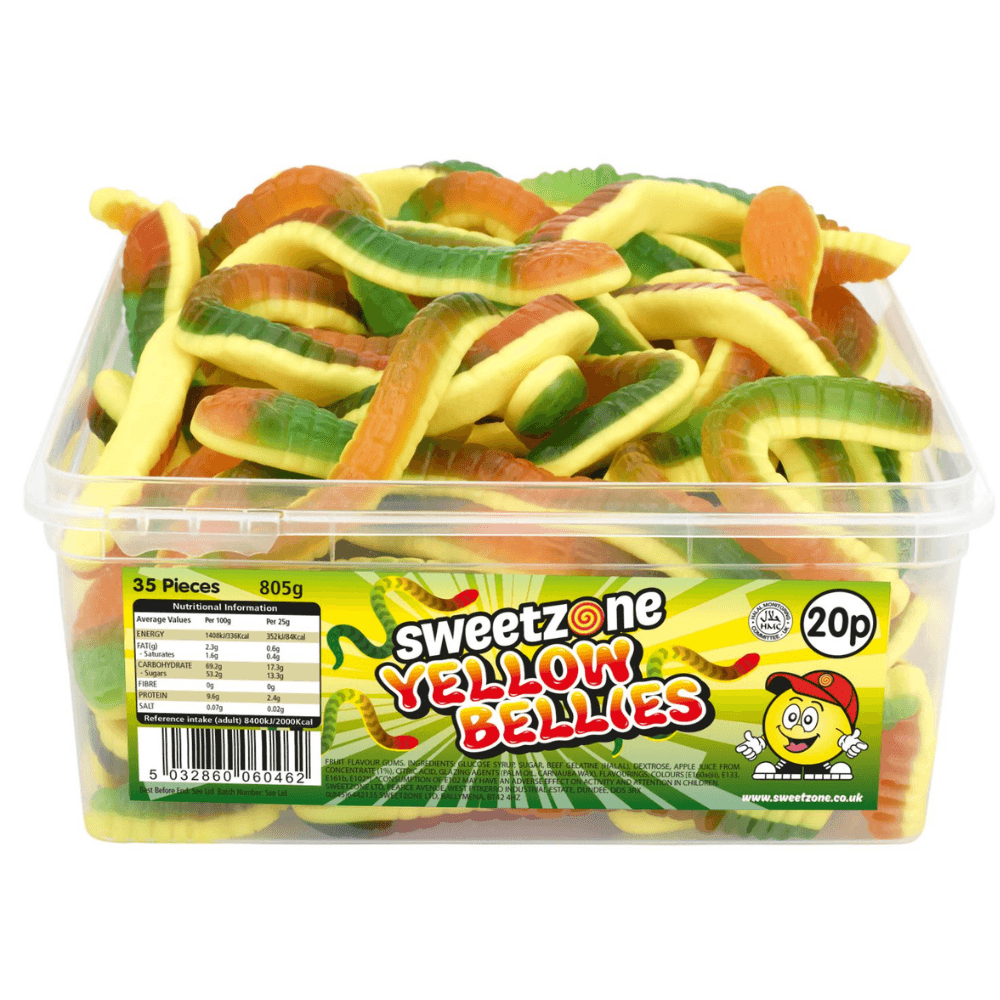 Sweetzone Halal Yellow Bellies 20p Tub