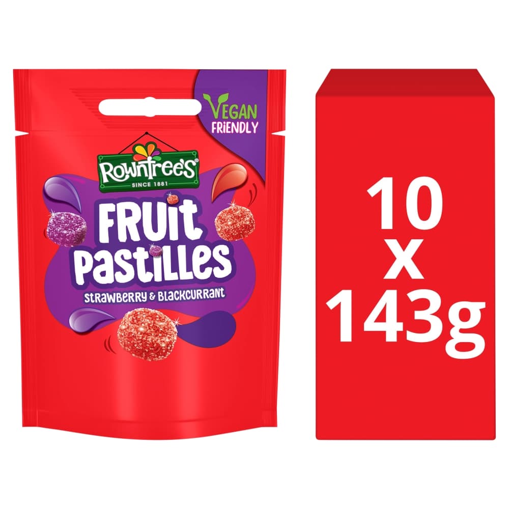 Rowntree's Fruit Pastilles Strawberry & Blackcurrant Sweets Sharing Bag 143g
