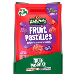 Rowntree's Fruit Pastilles Strawberry & Blackcurrant Sweets Sharing Bag 143g