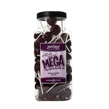 Dobsons Grape Mega Lollies - 1 x 1.9kg Jar (90 Lollipops)
