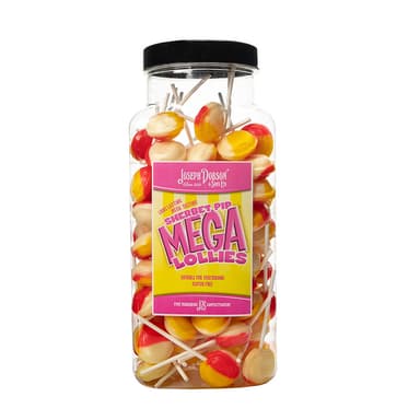 Dobsons Sherbet Pip Mega Lollies - 1 x 1.9kg Jar (90 Lollipops)