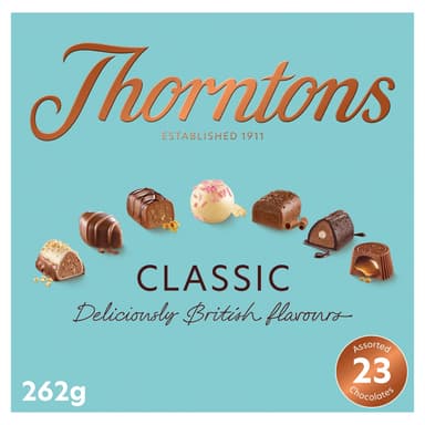 Thorntons Classic Collection Milk, Dark & White Chocolate Gift Box - 1 x 262g Box