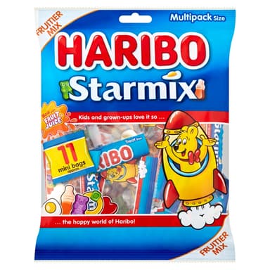 Haribo Starmix Minis Fruit & Cola Flavour Jelly & Foam Sweets - 10 x 176g Multipacks