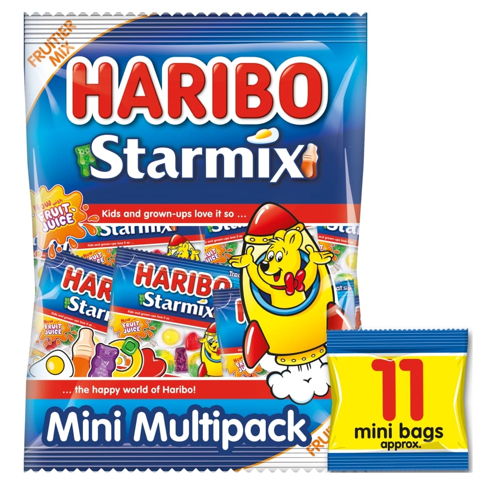Haribo Starmix Minis Fruit & Cola Flavour Jelly & Foam Sweets Multipack 176g