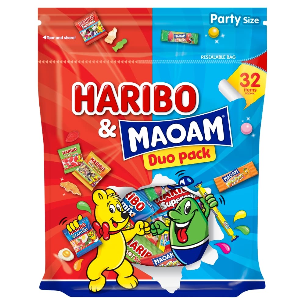 Haribo & Maoam Duo Jelly & Chewy Sweets Multipack 450g