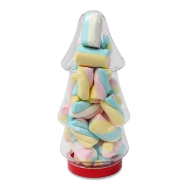 Christmas Tree Plastic Sweet Jars - 16 x 630ml Jars (Empty)