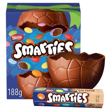 Smarties Milk Chocolate Large Easter Egg - 1 x 188g Box