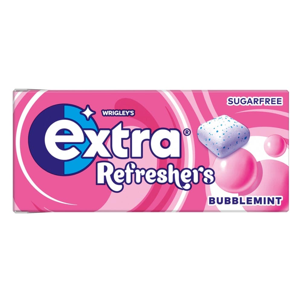 Extra Refreshers Bubblemint Sugarfree Chewing Gum Box 19g