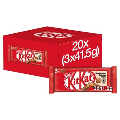 Kit Kat 4 Finger Milk Chocolate Bar 3 Pack 124.5g