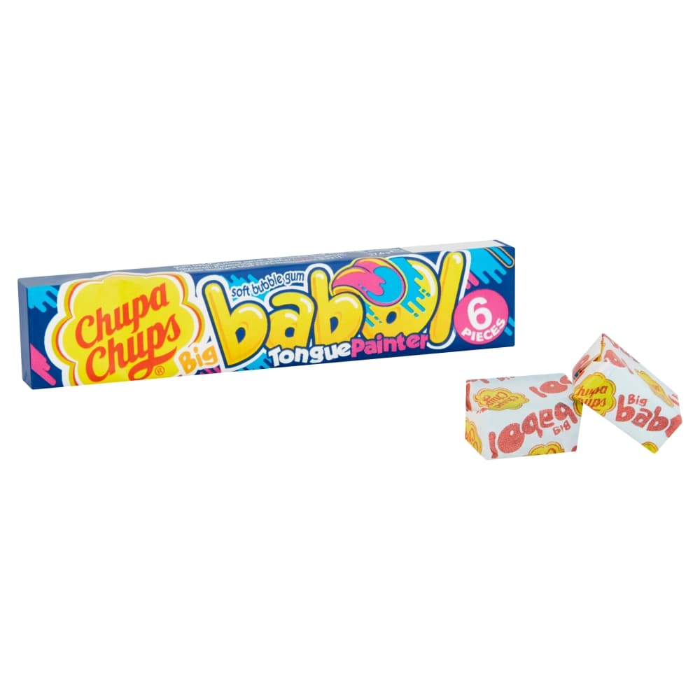 Chupa Chups Big Babol Blue Raspberry Flavour Soft Bubble Gum 6 Pieces 27.6g