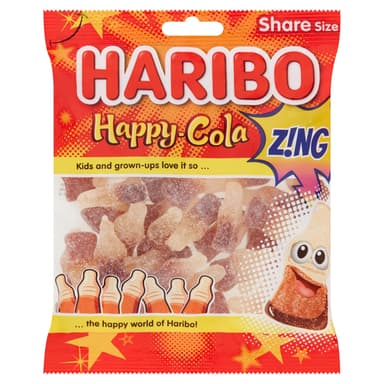Haribo Fizzy Cola Bottles - 12 x 160g Share Bags