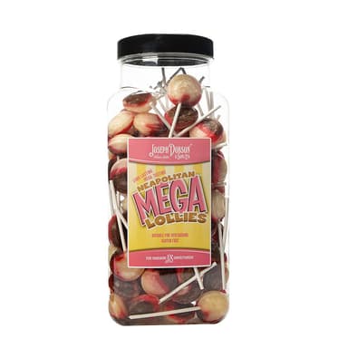 Dobsons Neapolitan Ice Cream Mega Lollies - 1 x 1.9kg Jar (90 Lollipops)