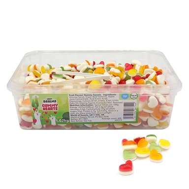 Candy Realms Gummy Hearts - 1 x 1.02kg Tub