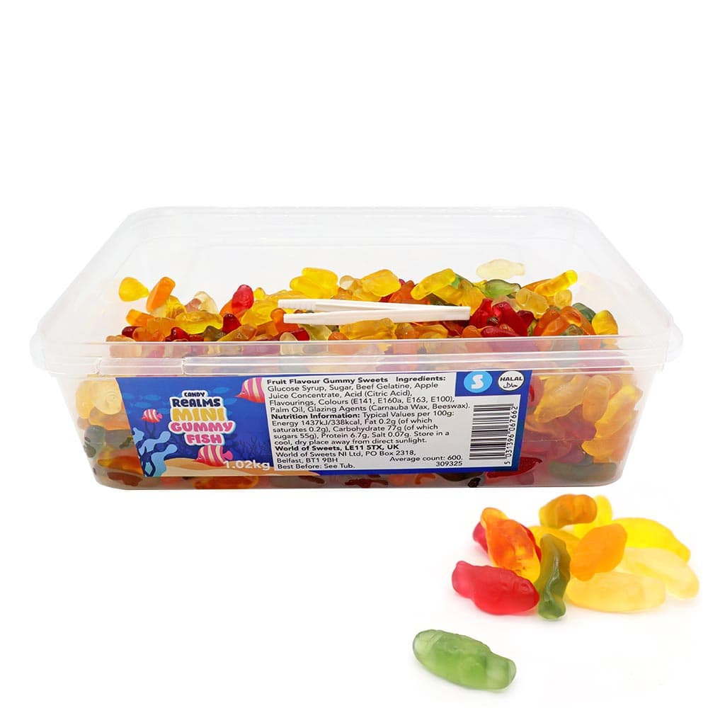 Candy Realms Mini Gummy Fish Tub 1.02kg