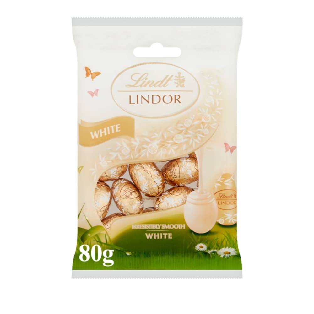Lindt Lindor White Chocolate Easter Mini Eggs Bag 80g
