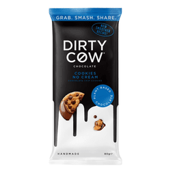 Dirty Cow Cookies No Cream Plant Based Chocolate Bar 80g