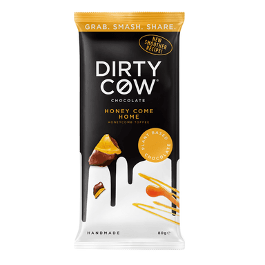 Dirty Cow Honey Come Home Plant Based Chocolate - 1 x 80g Bar