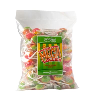 Dobsons Tropical Fruit Wrapped Mega Lollies - 1 x 1.9kg Bag (80 Lollipops)