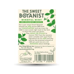 The Sweet Botanist Mindful Mint CBD Spearmint Sweets 30g Back