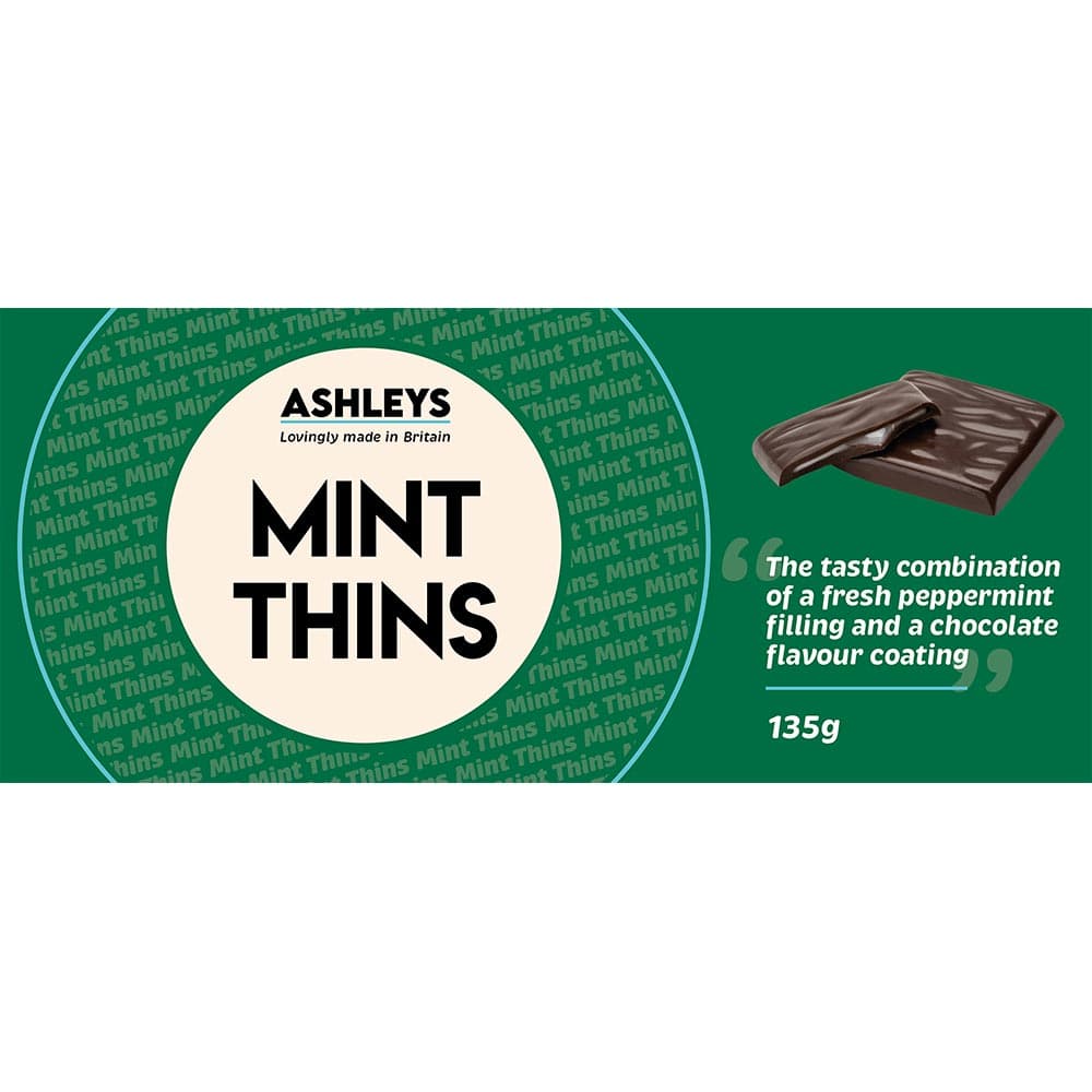 Ashleys Mint Thins Box 135g 