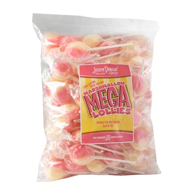 Dobsons Marshmallow Wrapped Mega Lollies - 1 x 1.9kg Bag (80 Lollipops)