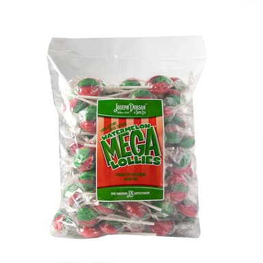 Dobsons Watermelon Wrapped Mega Lollies - 1 x 1.9kg Bag (80 Lollipops)