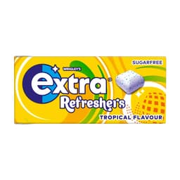 Extra Refreshers Tropical Flavour Sugarfree Chewing Gum Box 19g