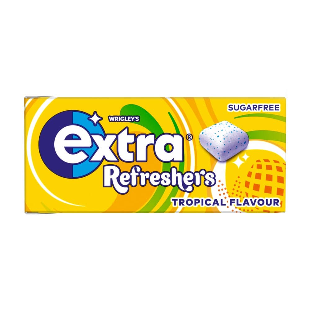 Extra Refreshers Tropical Flavour Sugarfree Chewing Gum Box 19g